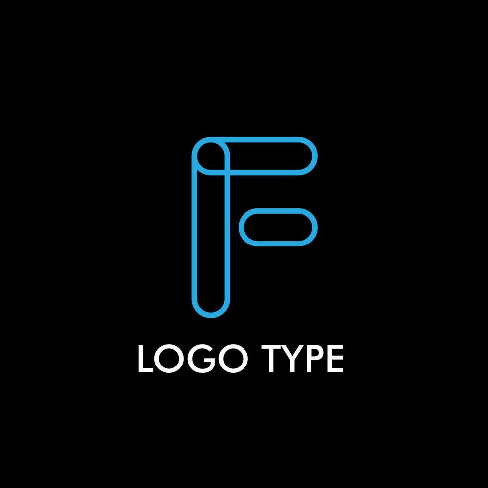 logo type with initial name for technology company sign, vector