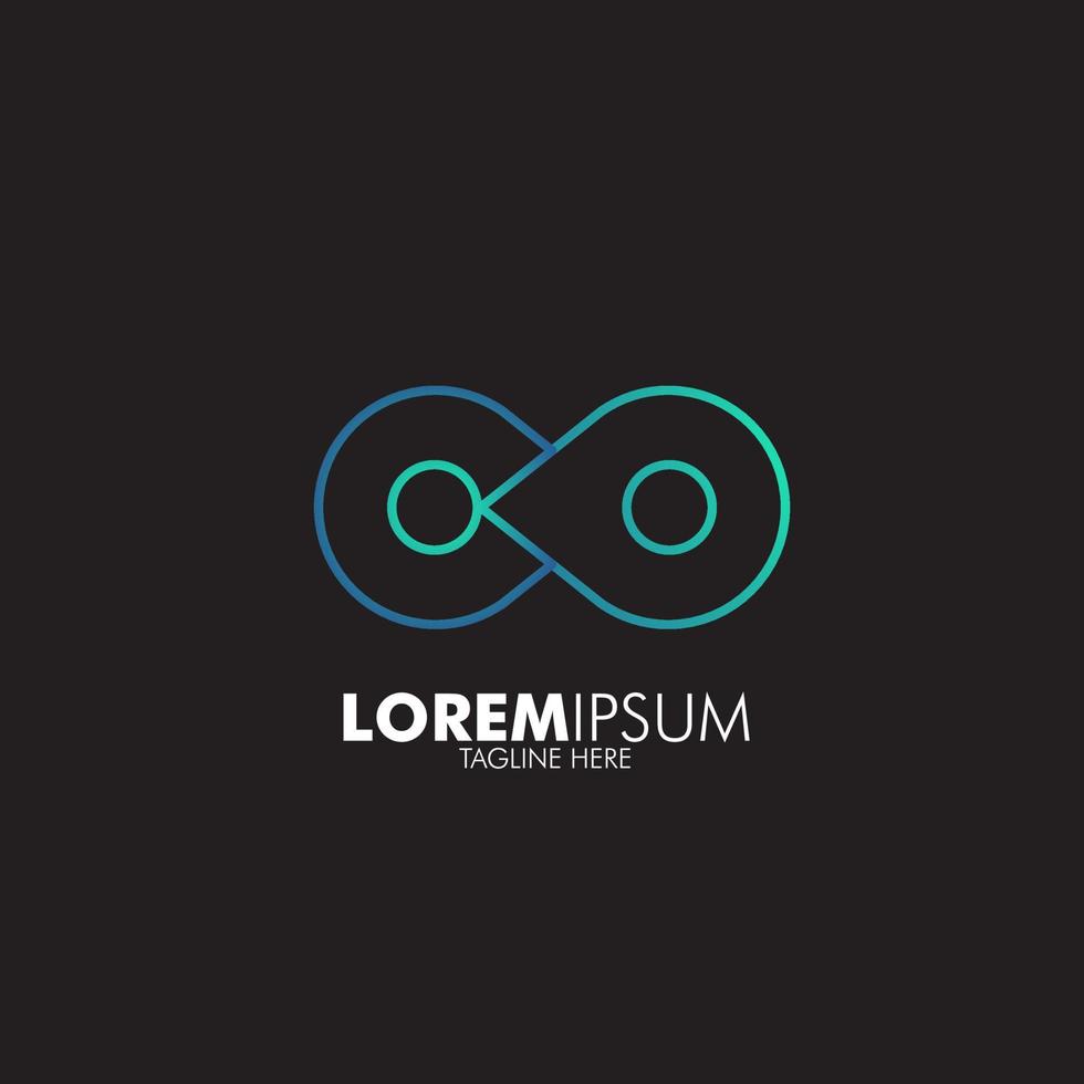 infinity logo design for technology company vector