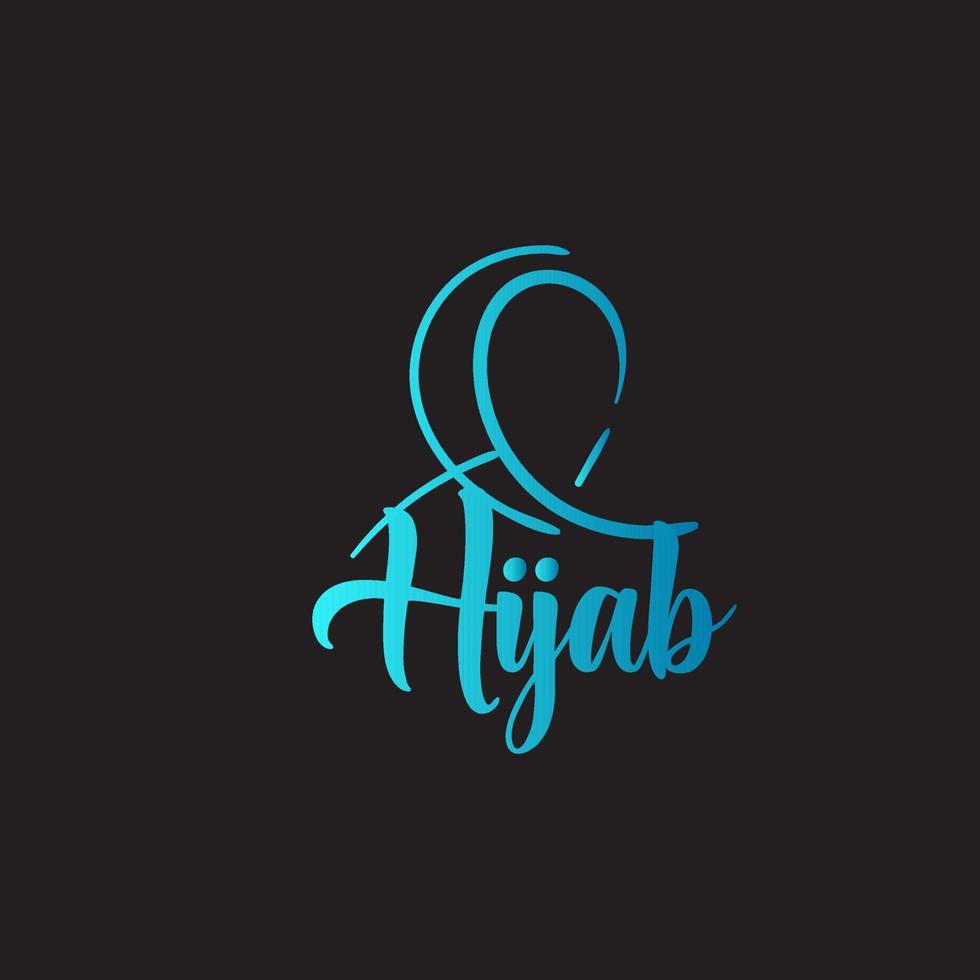 hijab es un ícono del logo de la bufanda, vector con bufanda para ilustración de belleza