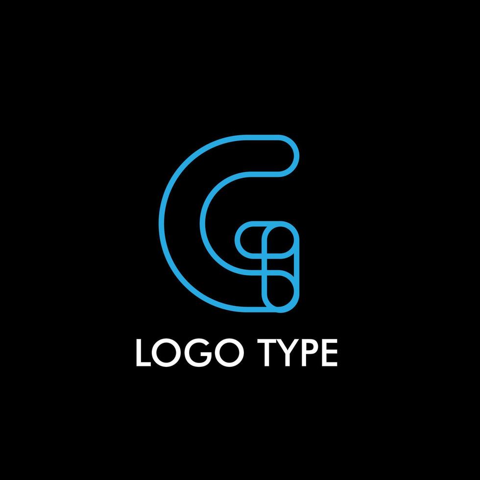 logo type with initial name for technology company sign, vector