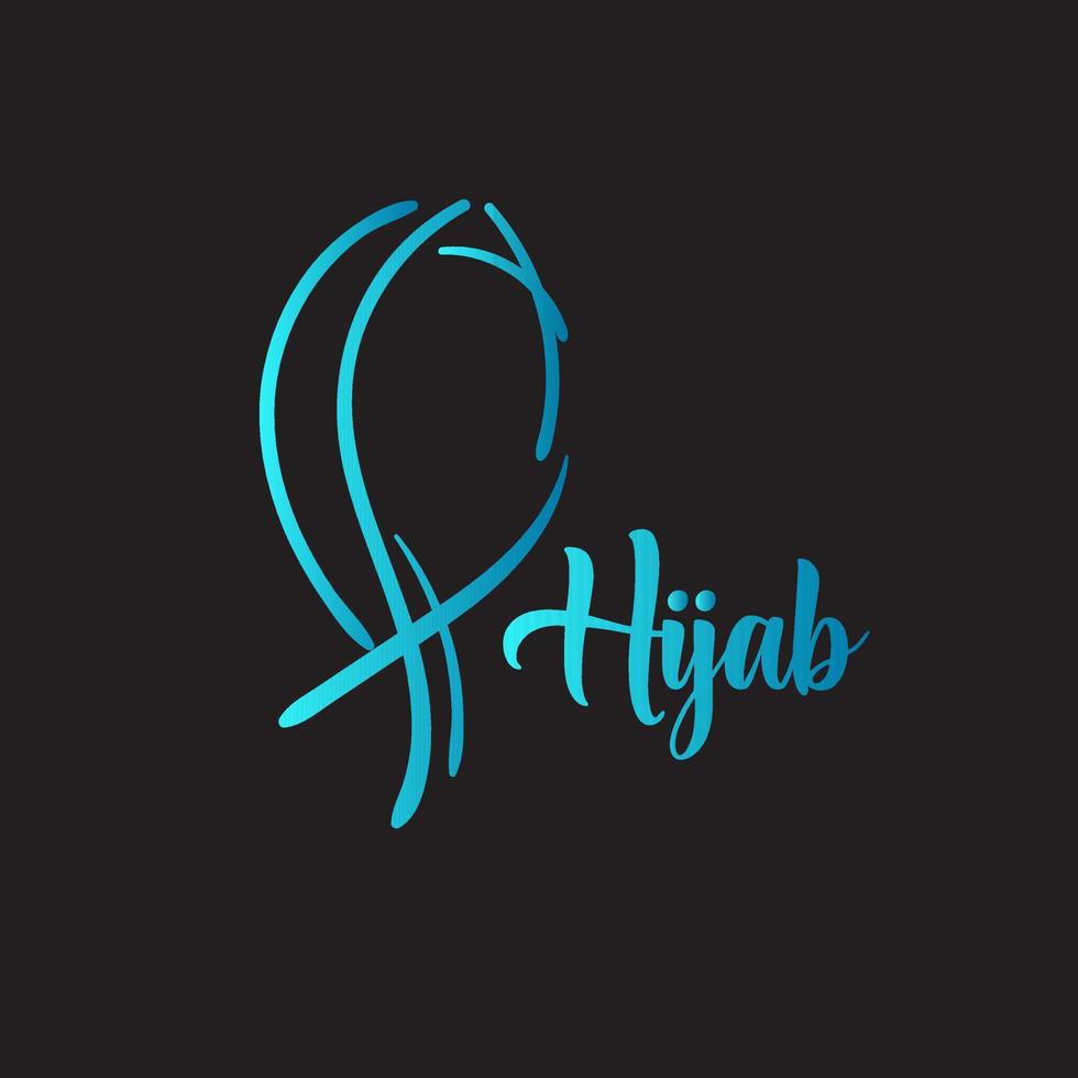 hijab es un ícono del logo de la bufanda, vector con bufanda para ilustración de belleza