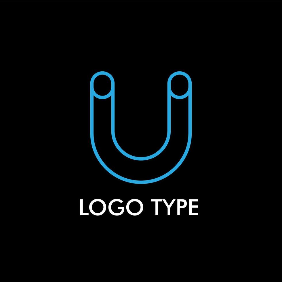 tipo de logotipo con nombre inicial para el signo de la empresa de tecnología, vector