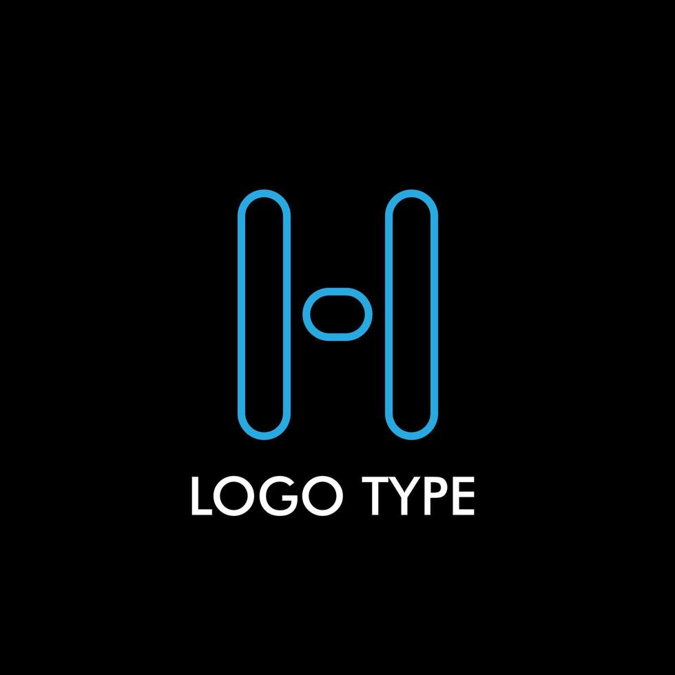 logo type with initial name for technology company sign, vector