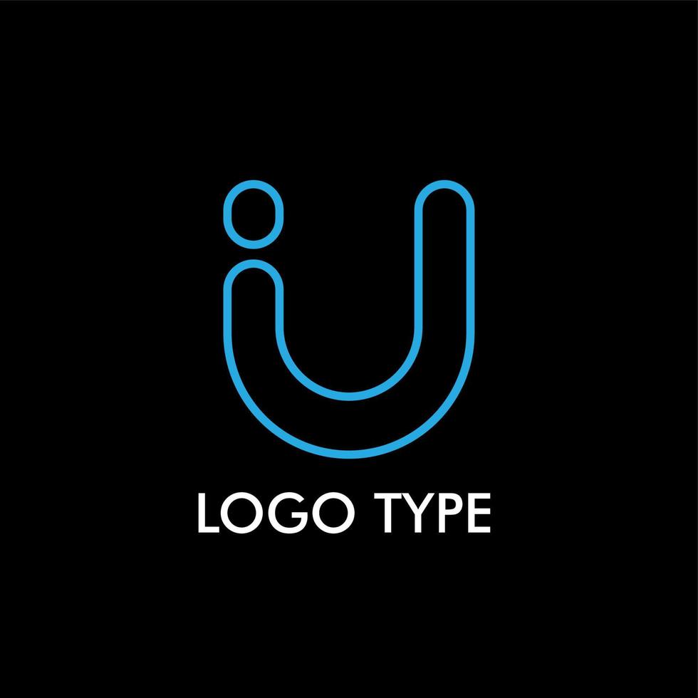 logo type with initial name for technology company sign, vector