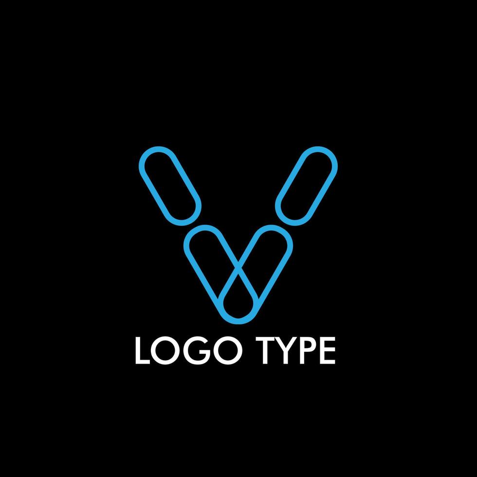 tipo de logotipo con nombre inicial para el signo de la empresa de tecnología, vector