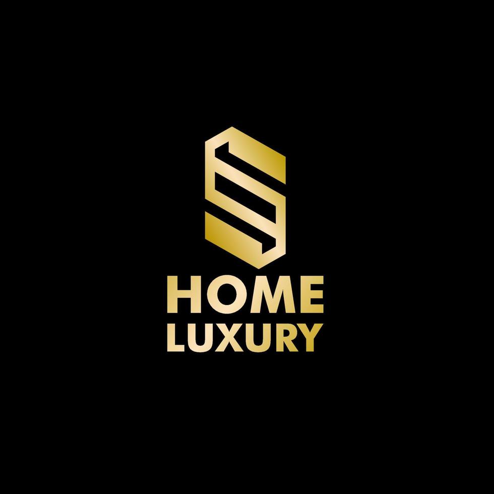 hohome luxury logo with gold icon, vectorme luxury vector