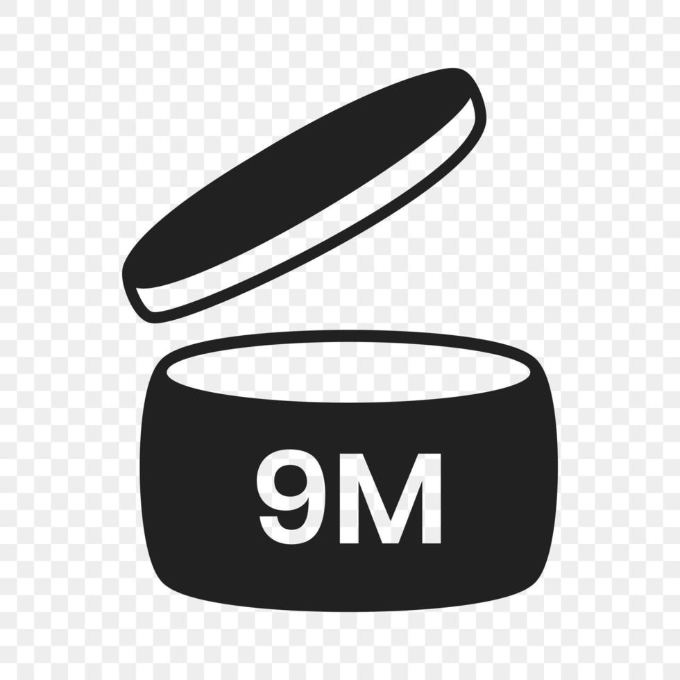 9m period after open pao icon sign flat style design vector illustration isolated on transparent background.