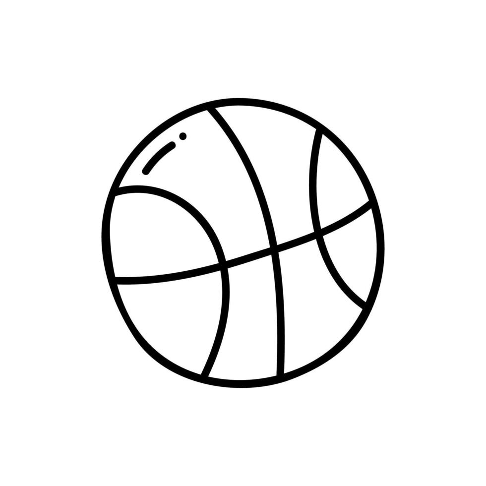 Basketball ball thin line icon isolated on white background - Vector