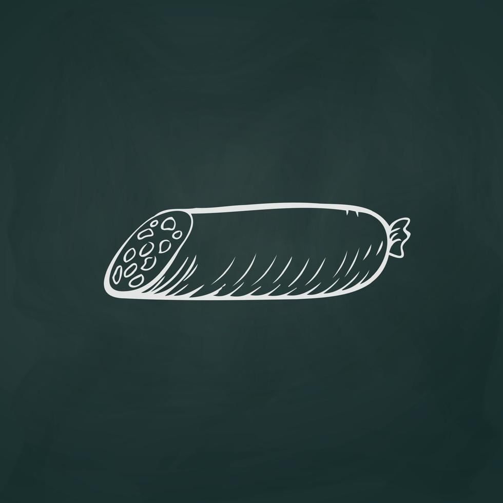 Sausage thin white lines on a textural dark background - Vector