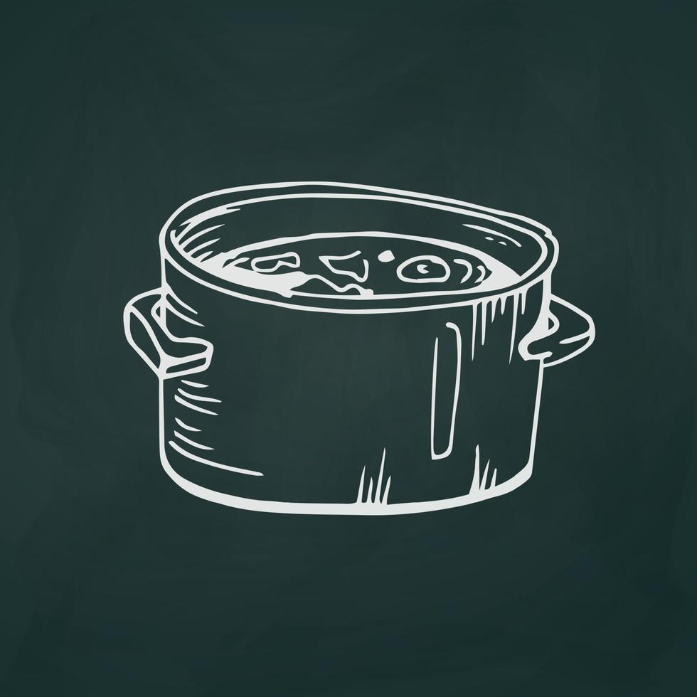 Cooked soup thin white lines on a textural dark background - Vector