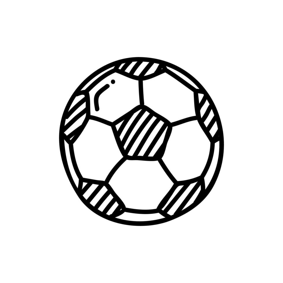 Soccer ball thin line icon on white background - Vector