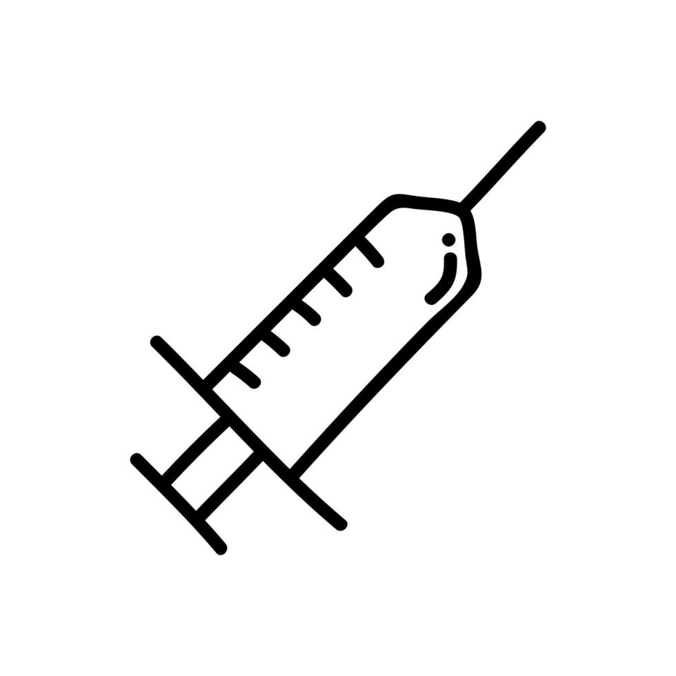 Syringe thin line icon on white background - Vector