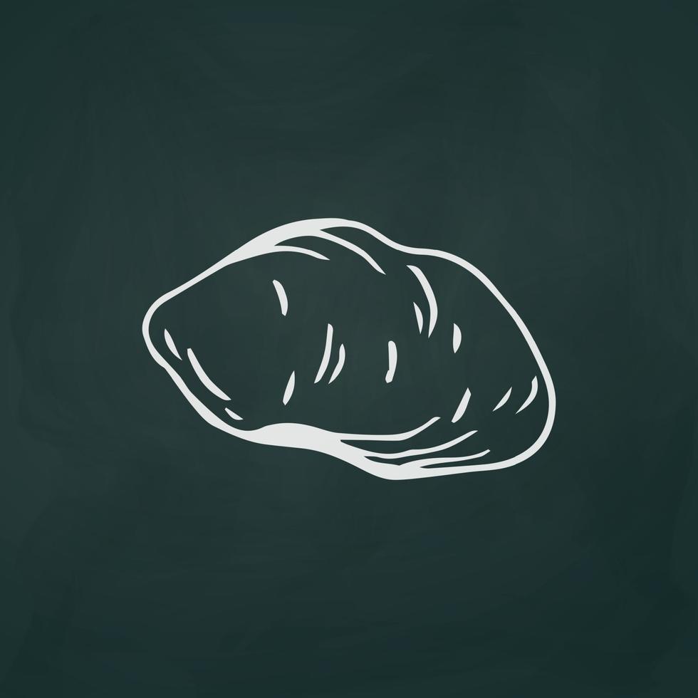 Big potato thin white lines on a textural dark background - Vector