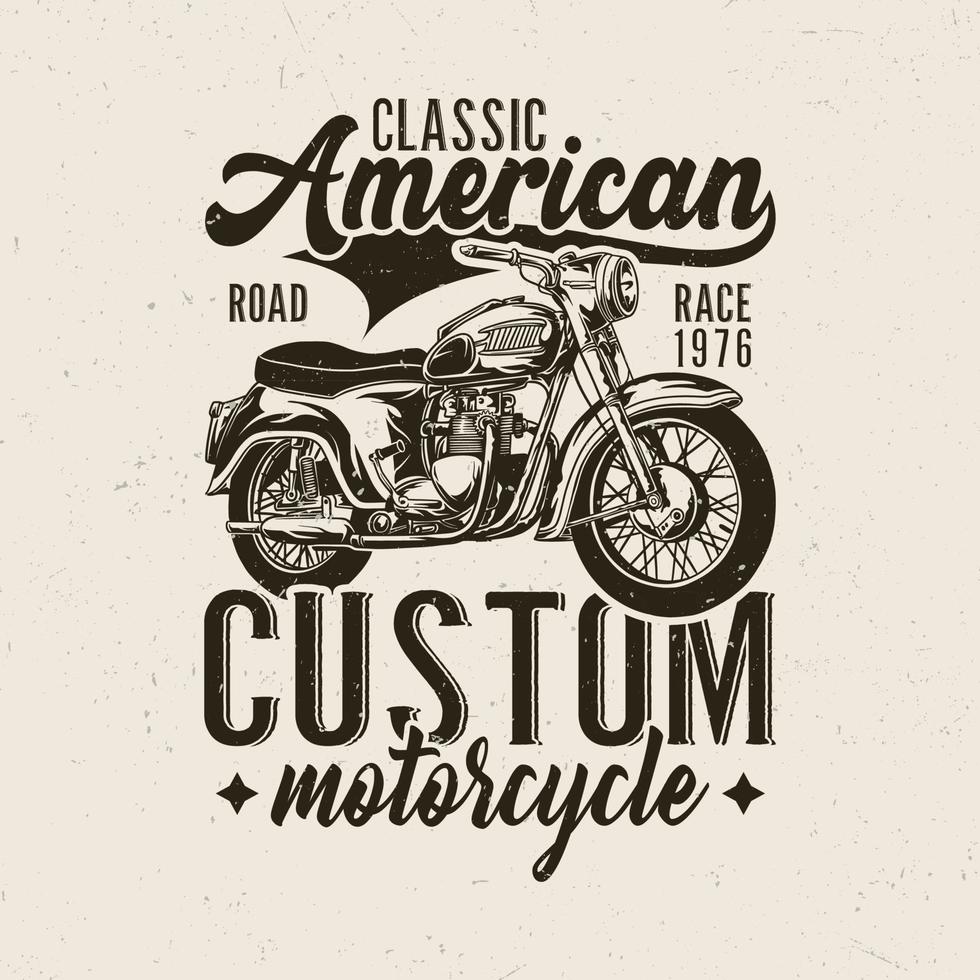 Classic American custom motorcycle vector