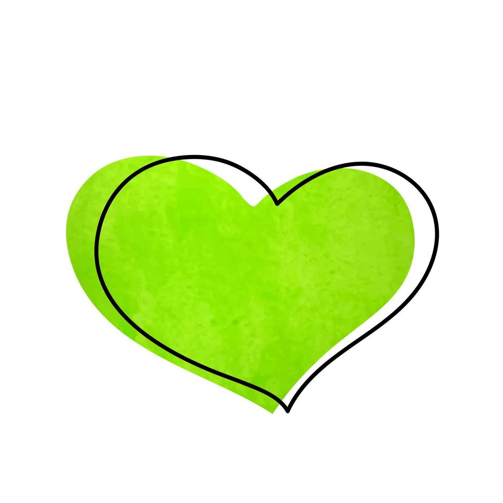 Green watercolor heart. 7264535 Vector Art at Vecteezy