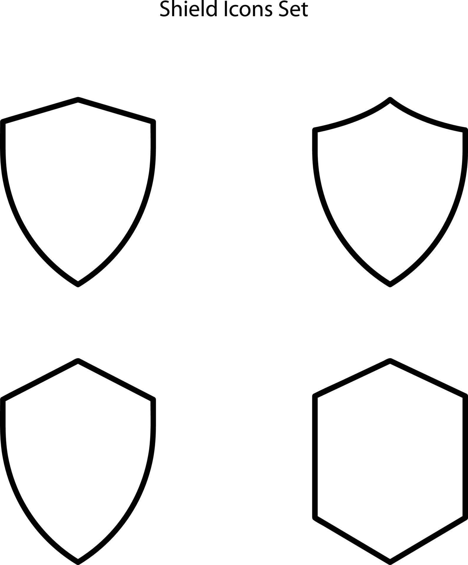 shield icons set isolated on white background. shield icon thin line