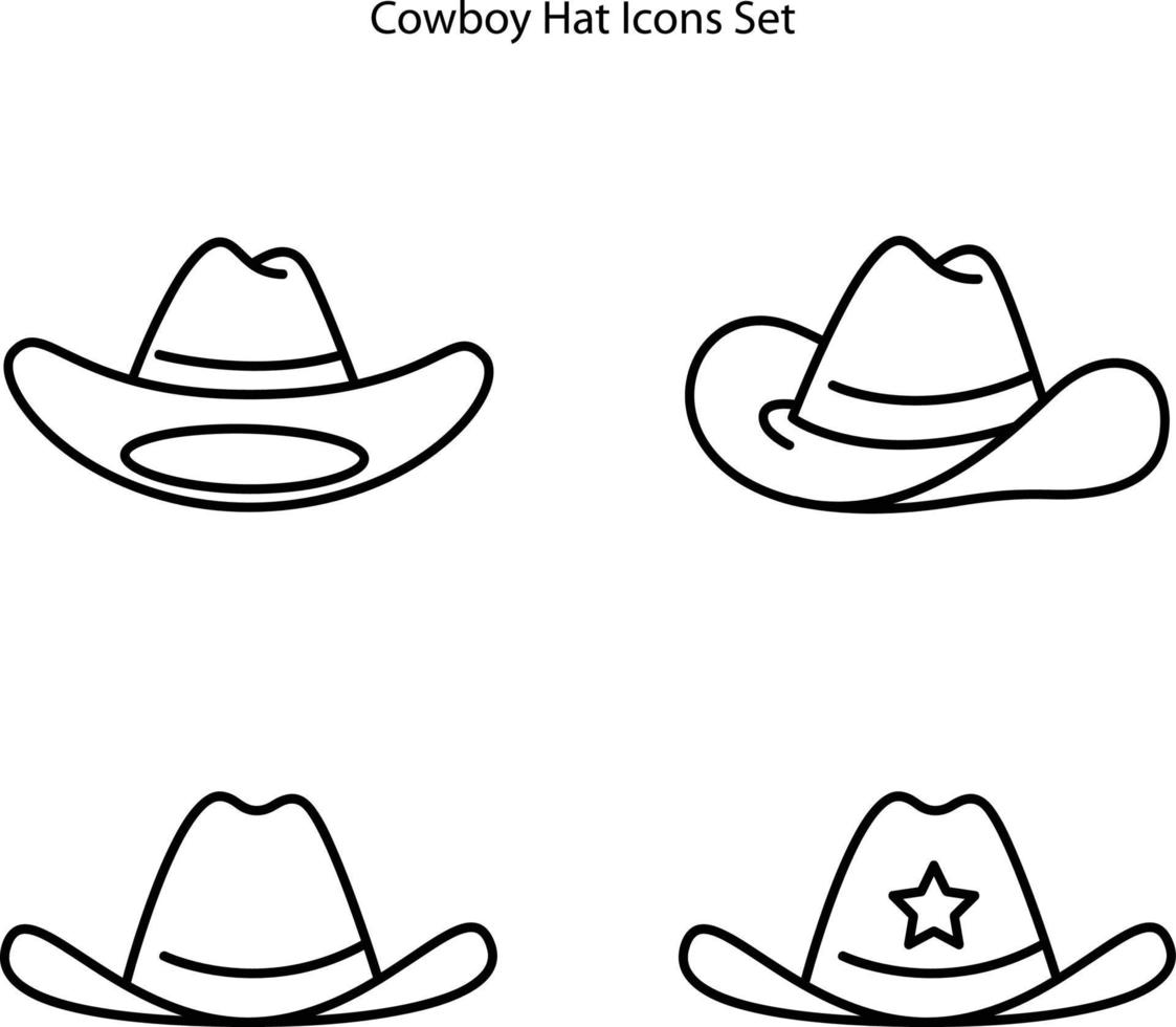 signo simple del icono del sombrero de vaquero. icono de sombrero de vaquero contorno de línea delgada símbolo de sombrero de vaquero lineal para logotipo, web, aplicación, móvil, plantilla vector