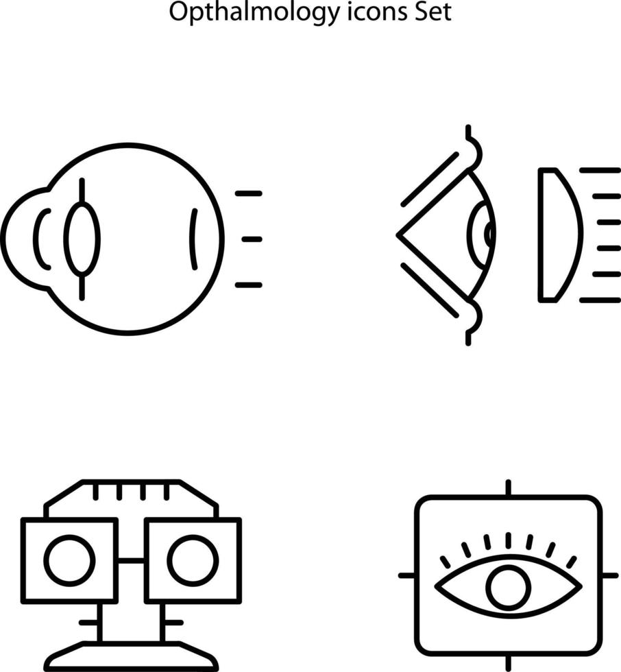 Ophthalmology line icons. Vector illustration include icon - contact lens, eyeball, glasses, blindness, eye check, outline pictogram