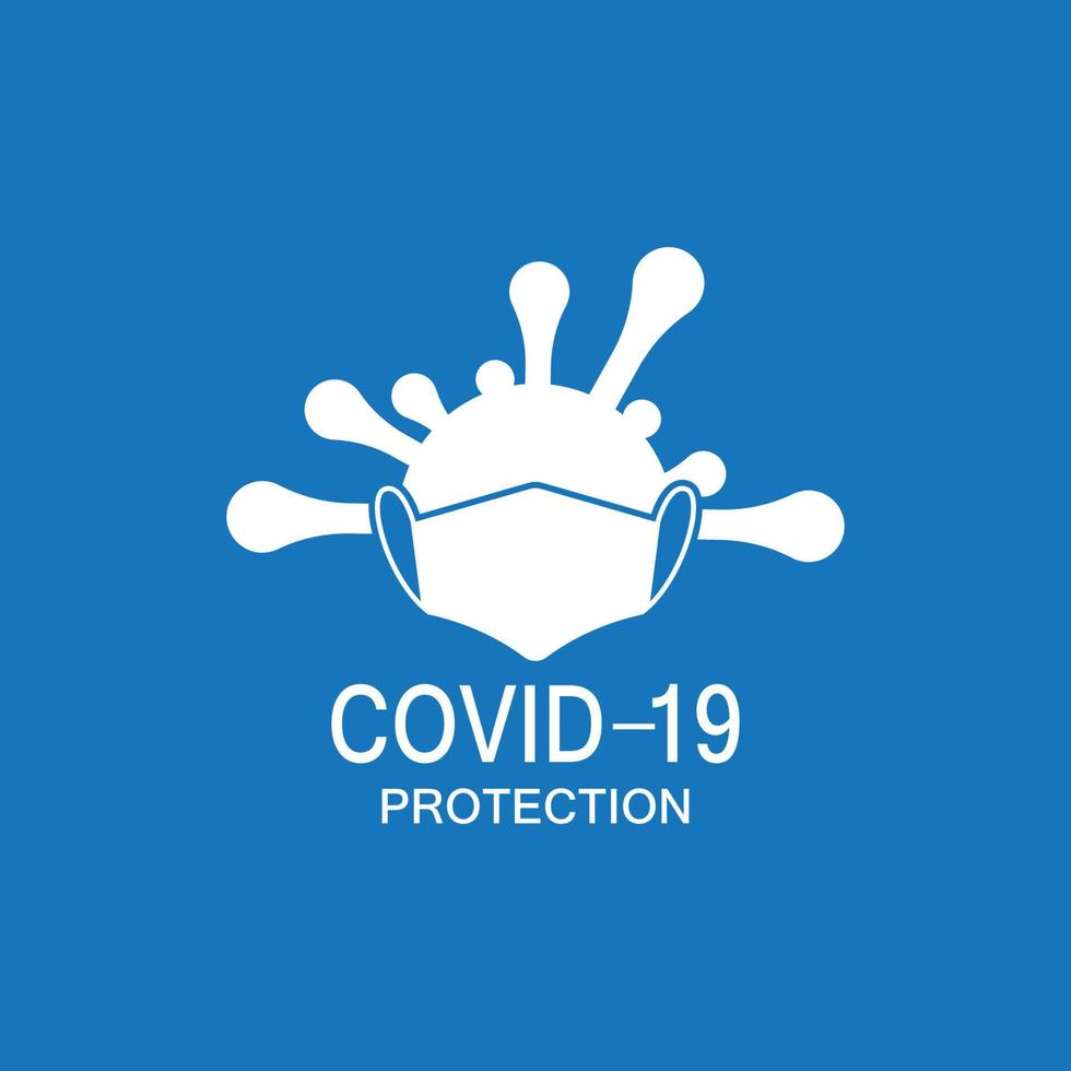 Ilustración de vector de logotipo de protección covid-19