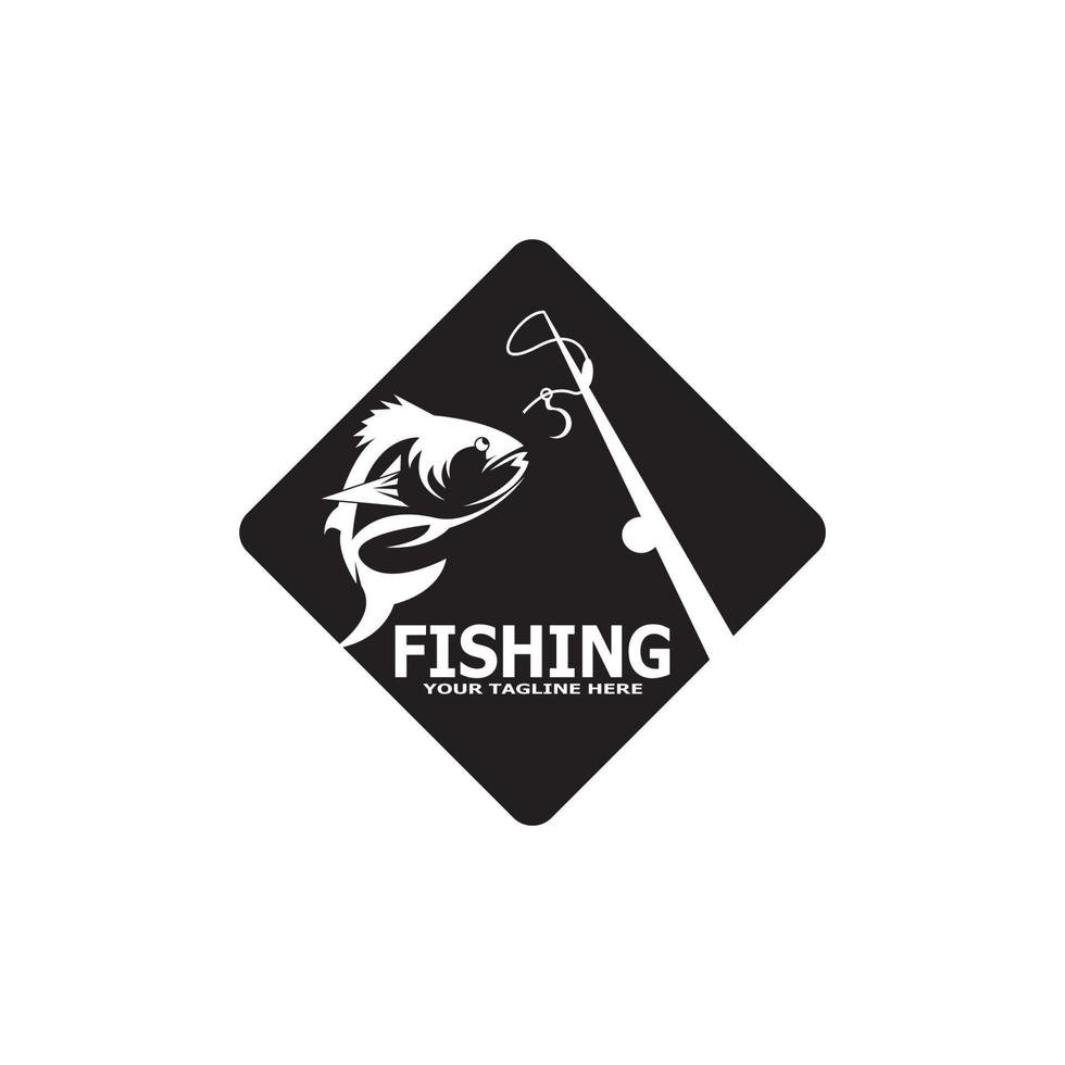 icono de pescado y plantilla de vector de símbolo