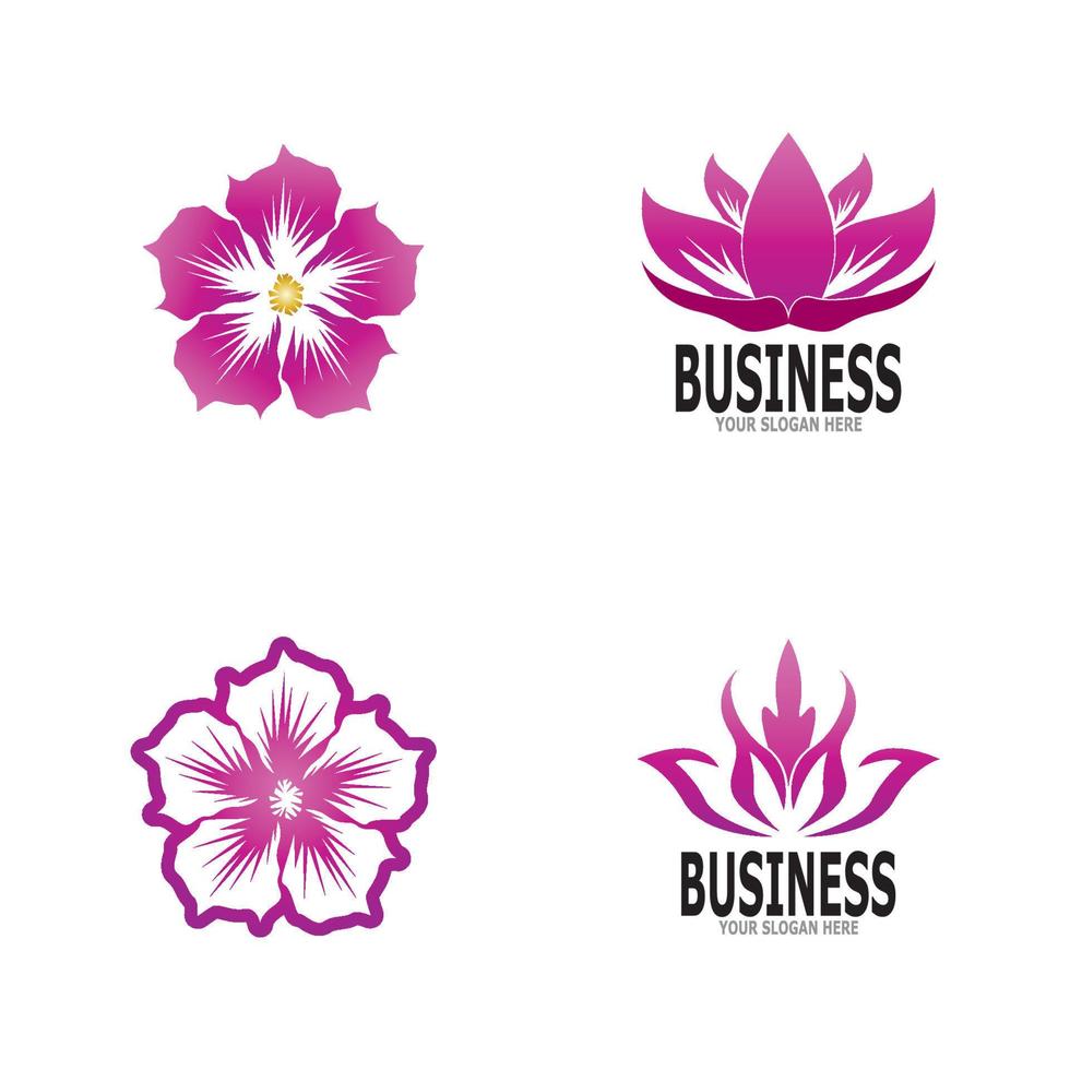 flor belleza spa logo vector ilustración