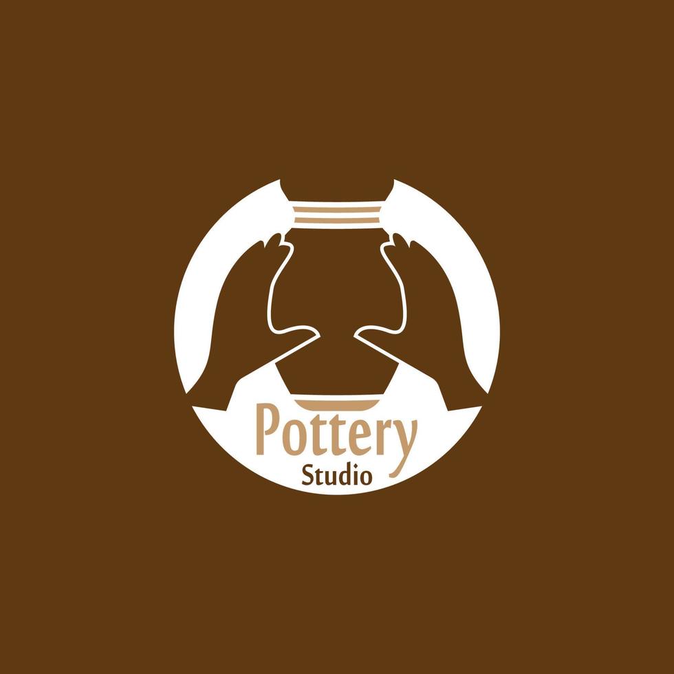 Pottery workshop studio logo vector template