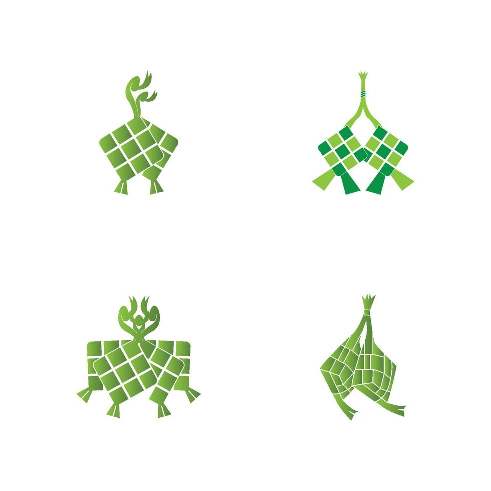 plantilla de vector de logotipo de ketupat lebaran idul fitri