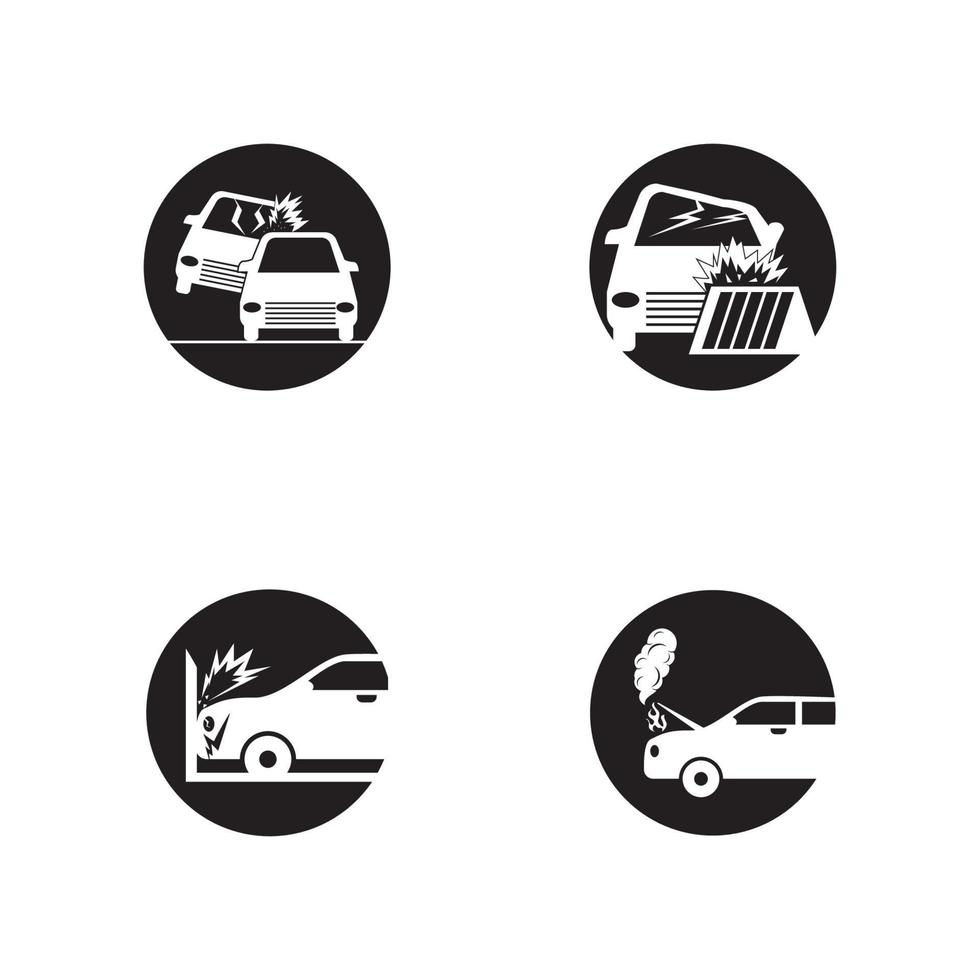 ilustración de plantilla de vector de icono de accidente de coche