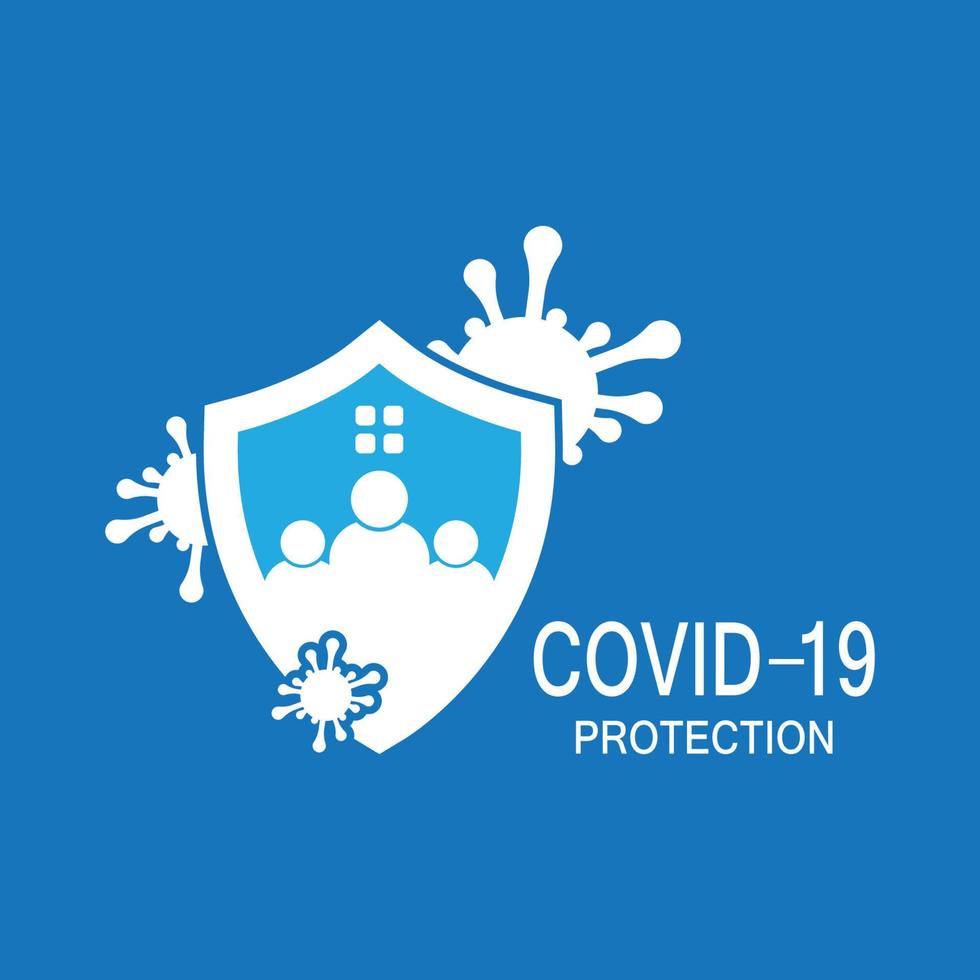 Covid-19 protection logo vector illustration