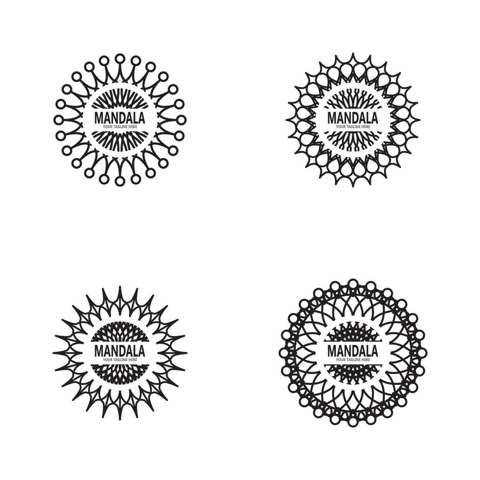 Ilustración de vector de diseño de logotipo de mandala