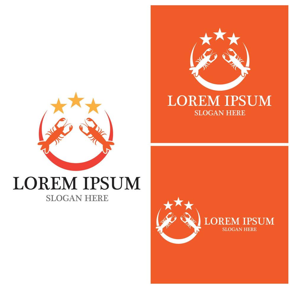 Lobster icon and symbol vector template