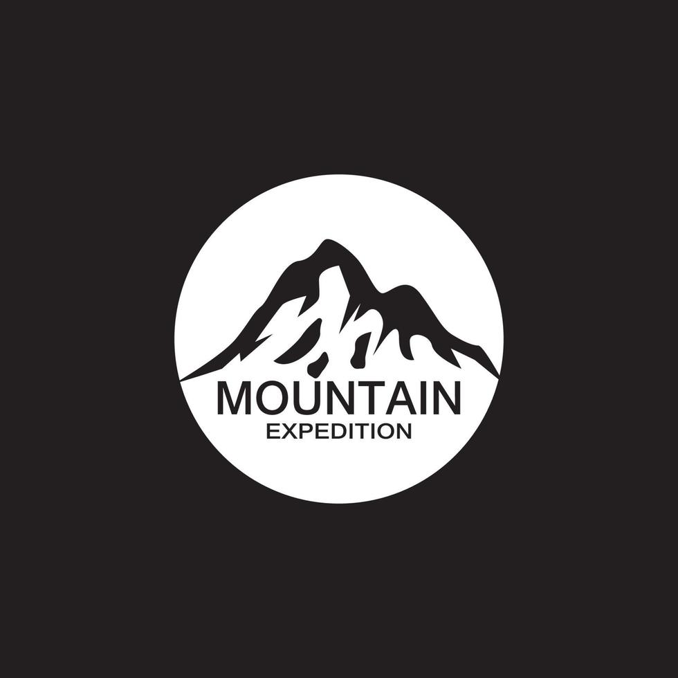 ilustración de plantilla de logotipo de icono de montaña vector