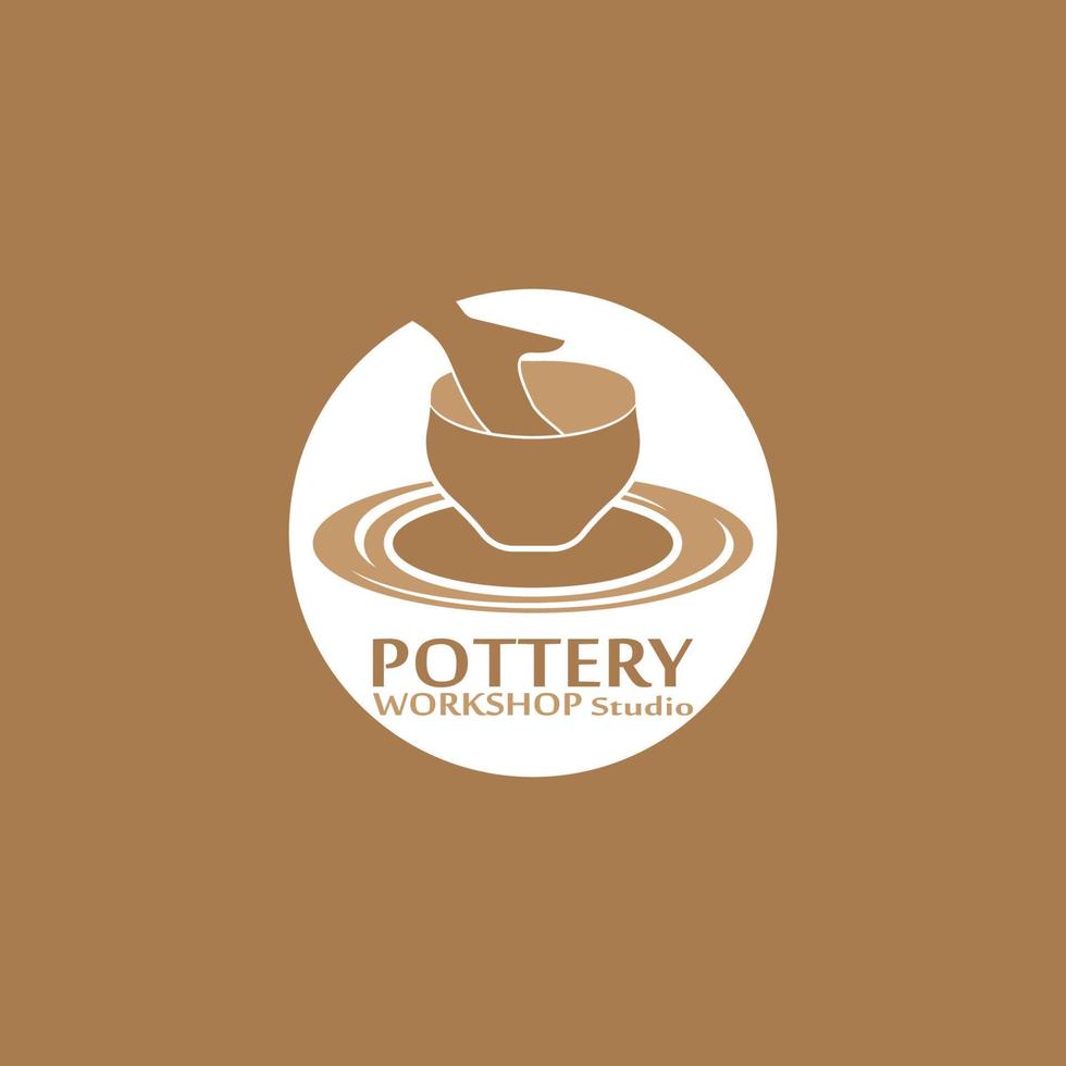 Pottery workshop studio logo vector template