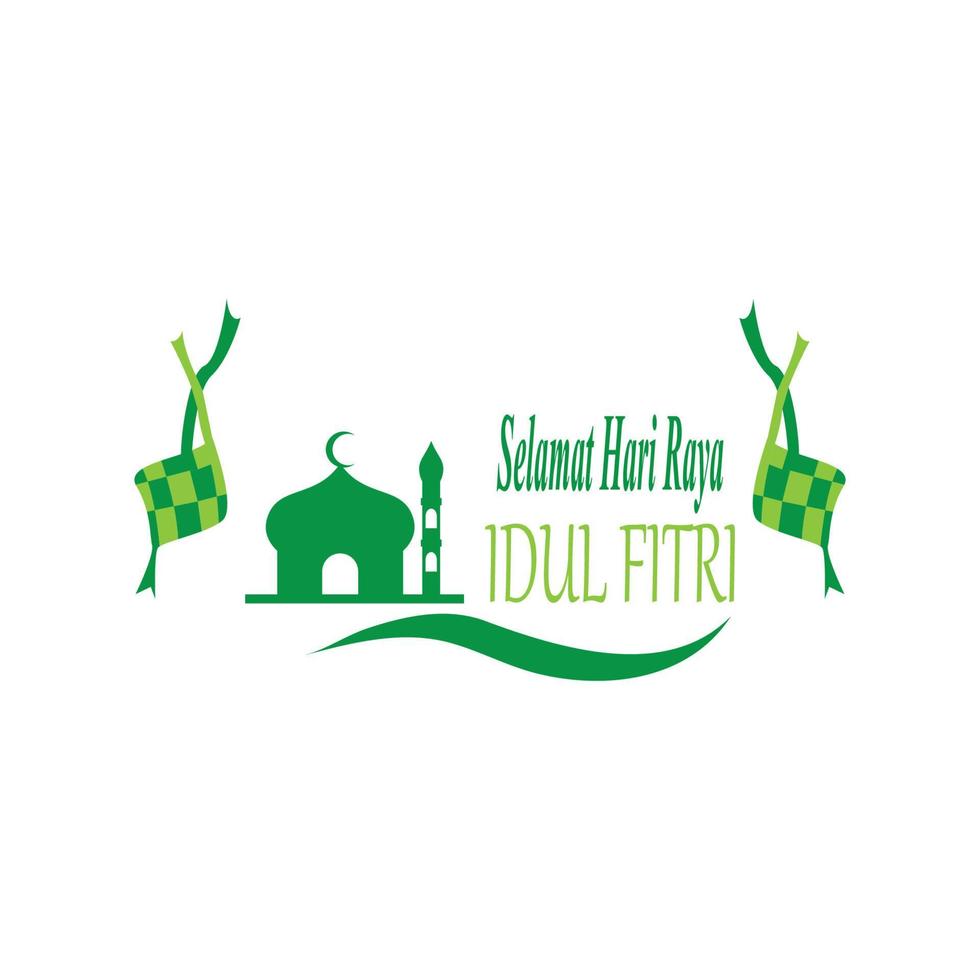 Ketupat lebaran idul fitri logo vector template