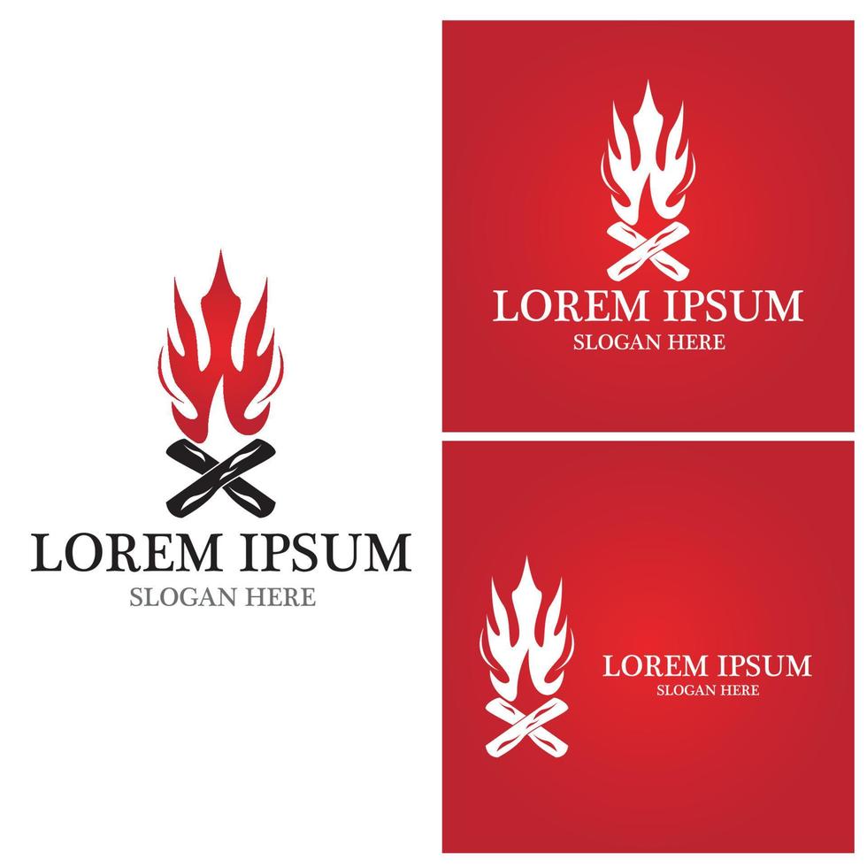 Bonfire logo vector template illustration