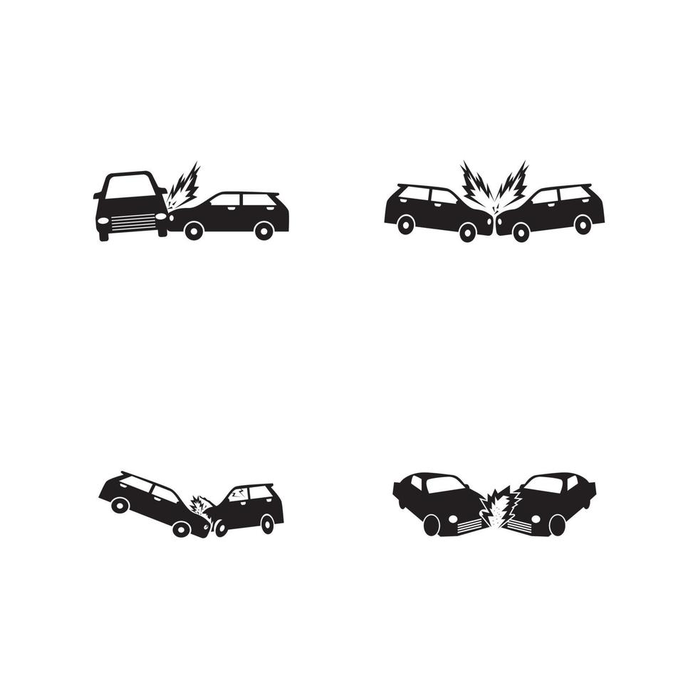 Car crash icon vector template illustration