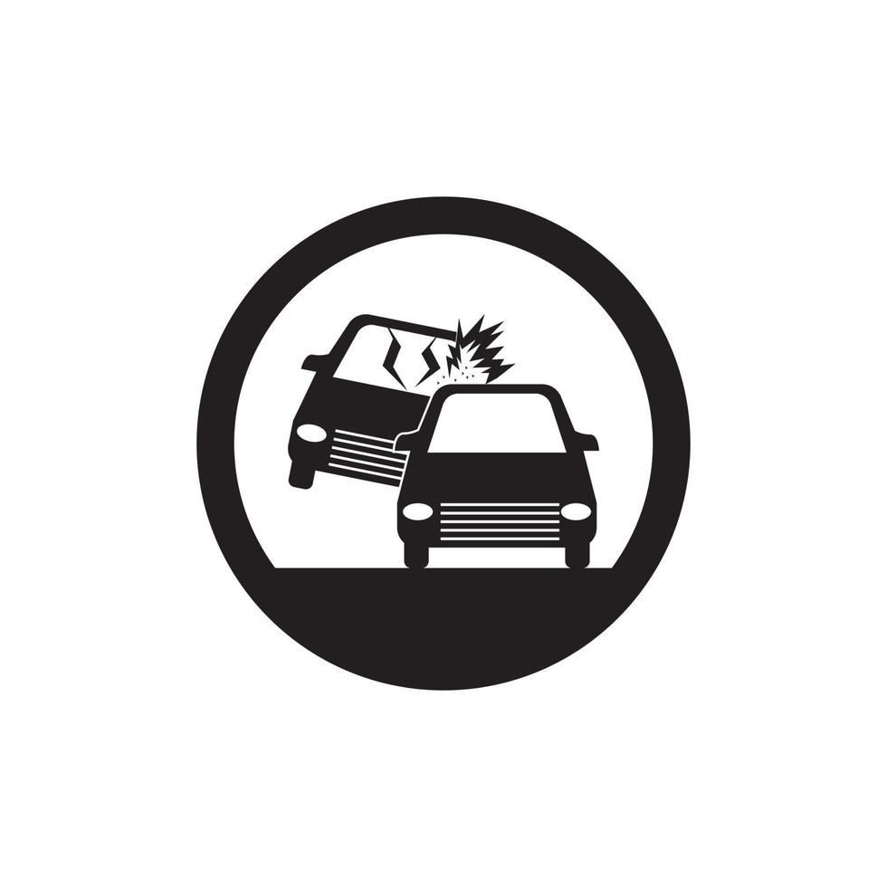 Car crash icon vector template illustration