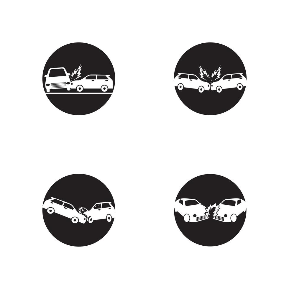 Car crash icon vector template illustration