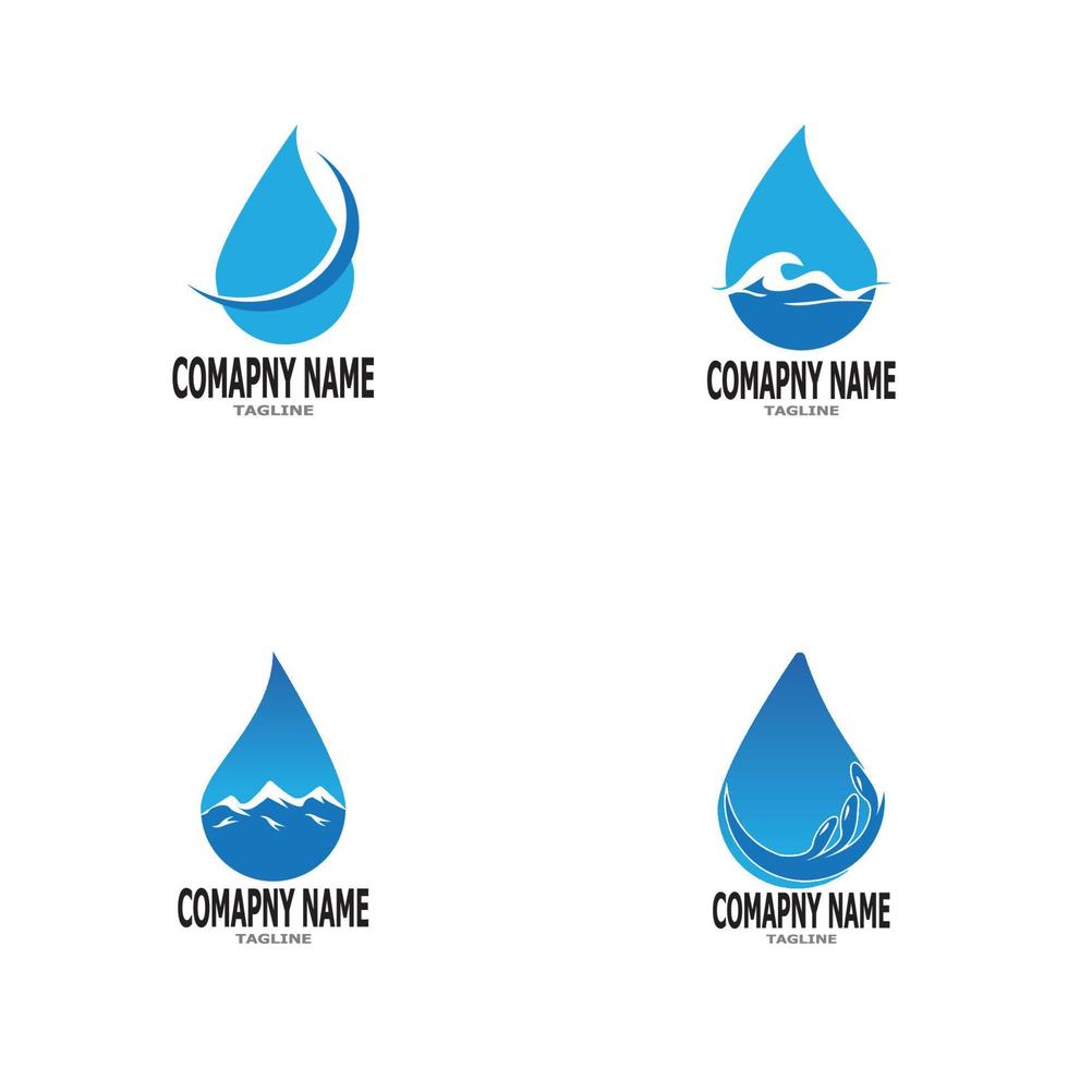 Water logo design vector template illustration