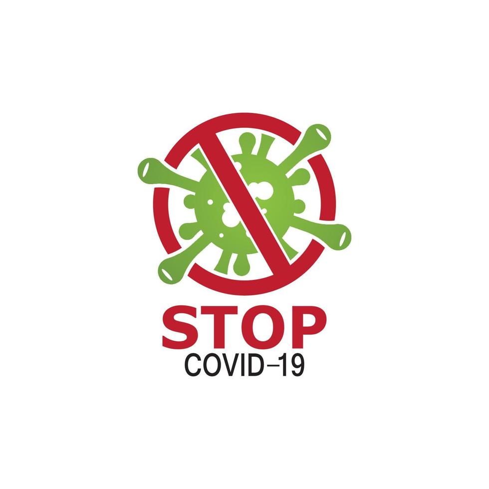 Ilustración de vector de logotipo de protección covid-19