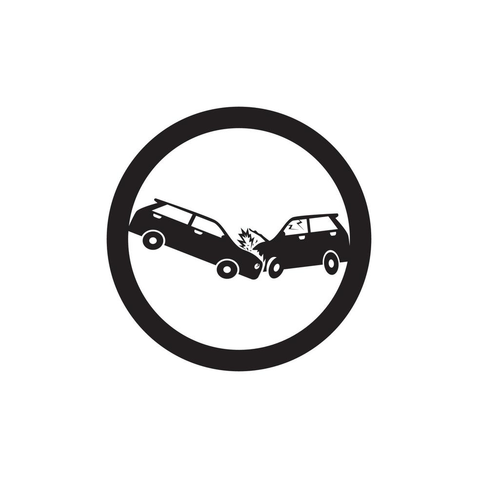Car crash icon vector template illustration