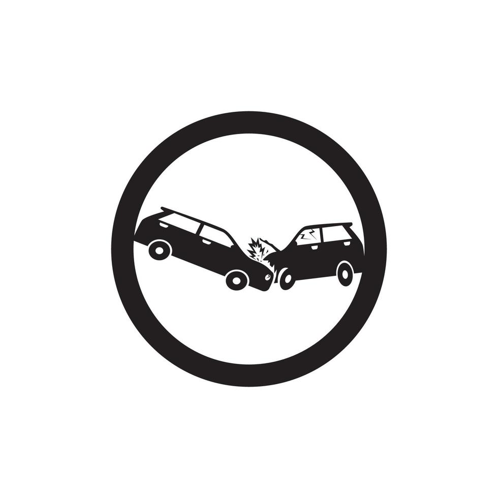 ilustración de plantilla de vector de icono de accidente de coche