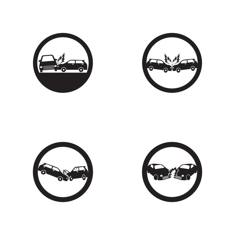 Car crash icon vector template illustration