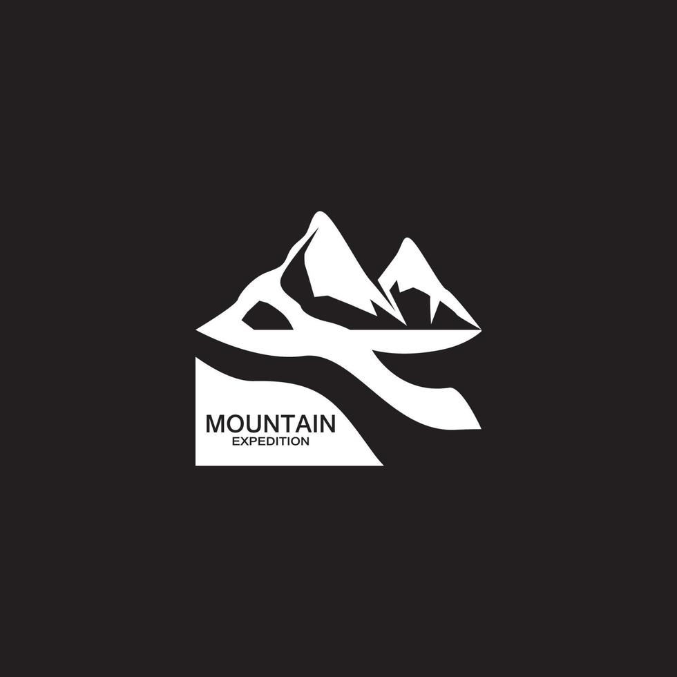 ilustración de plantilla de logotipo de icono de montaña vector