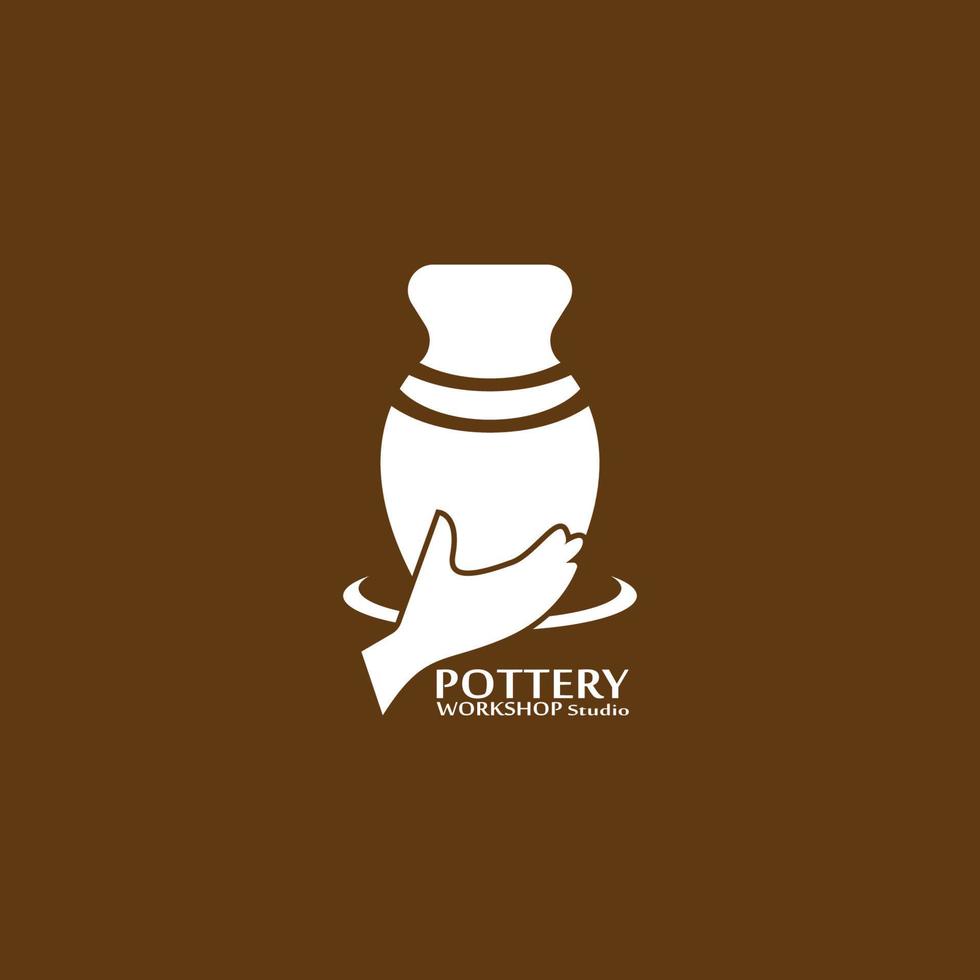 Pottery workshop studio logo vector template