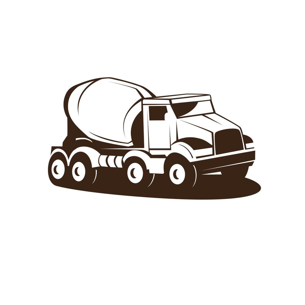 mixer truck illustration vector