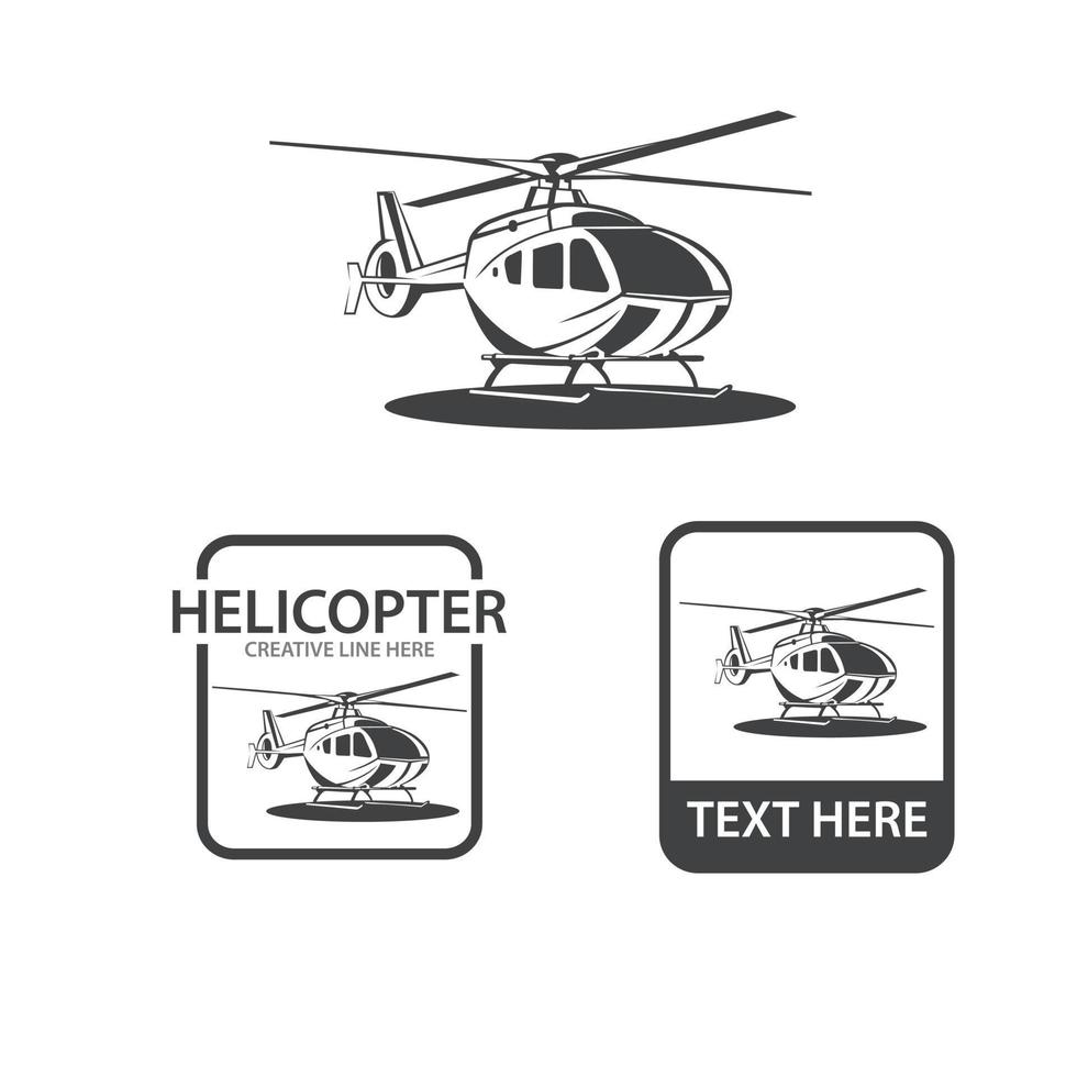 helicopter logo set vector
