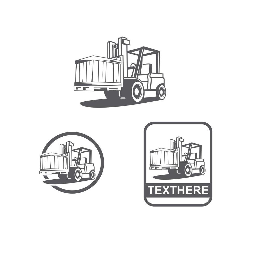 truck forklift logo set vector