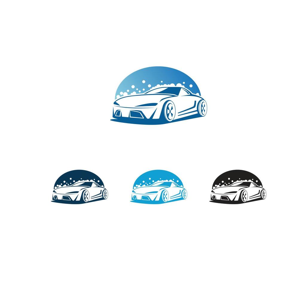 wash car logo set vector