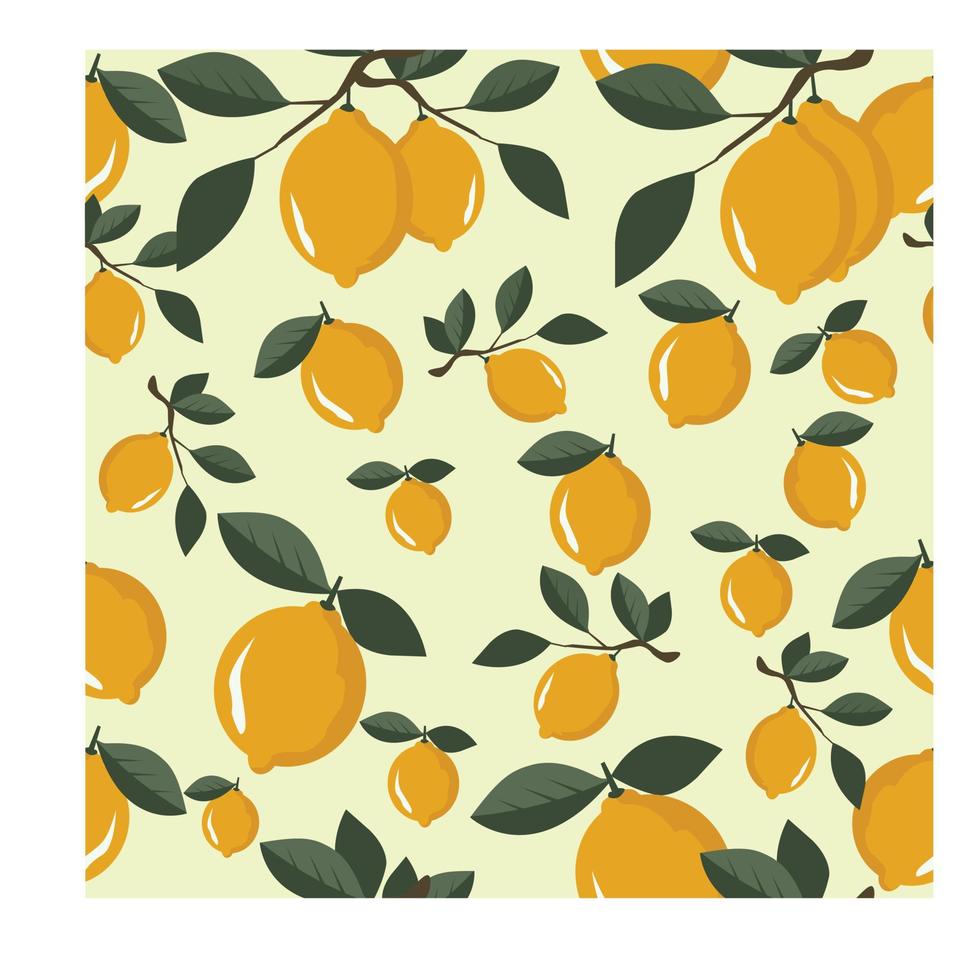 seamless pattern lemon fresh vector